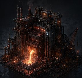 Steel foundry building artboard