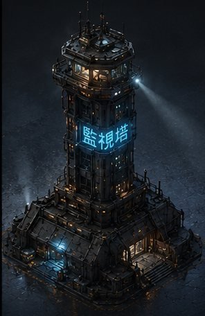 Watch tower building artboard