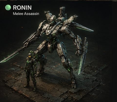 RONIN: a slim, tall mech with two blades