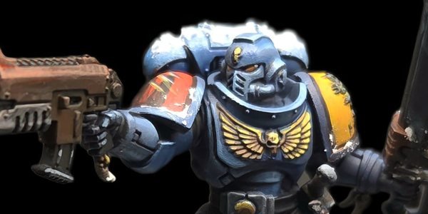 Painted Space Wolf on a snow base